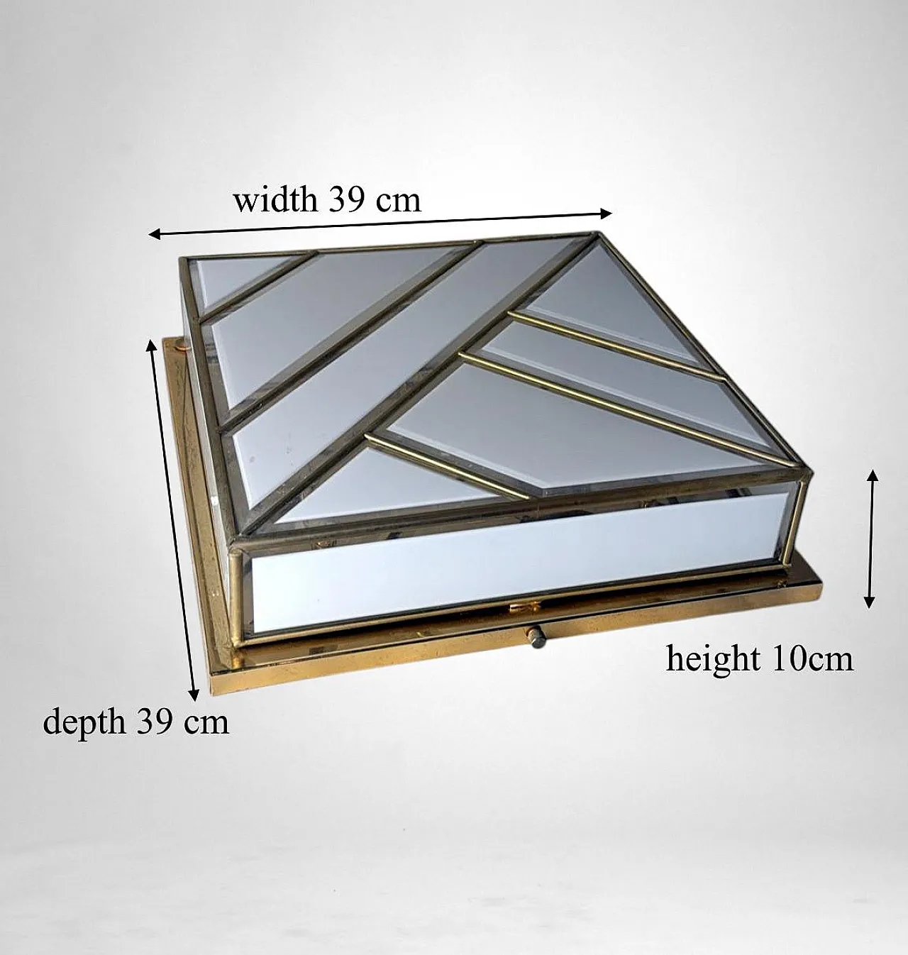 Opaline glass and brass flush mount ceiling light, 1960s 19