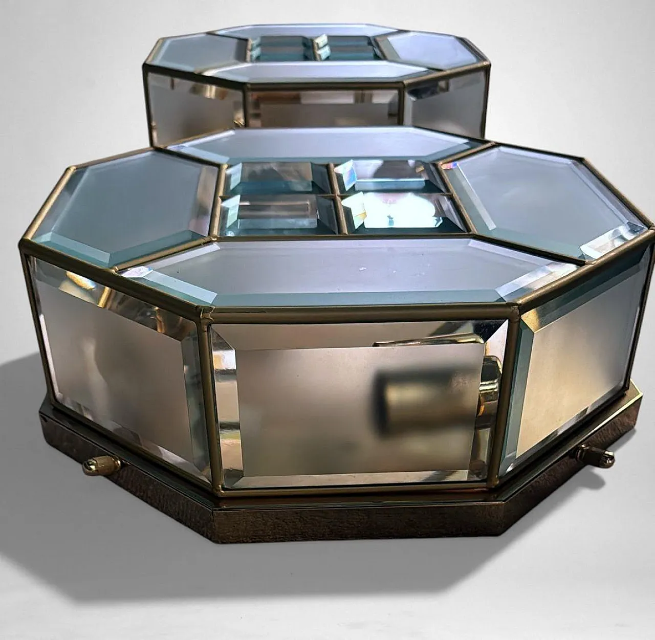 Mid-Century Modern brass and satin glass ceiling lights pair, 1970s 8