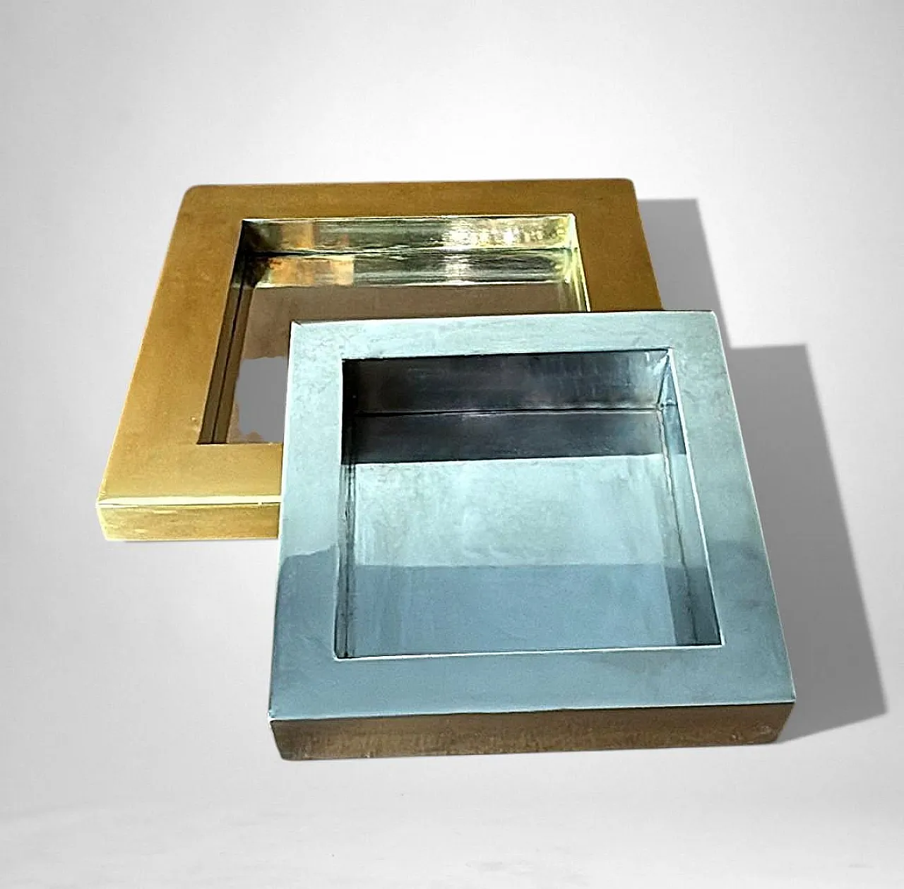 Romeo Rega steel and brass ashtray, 1970s 11