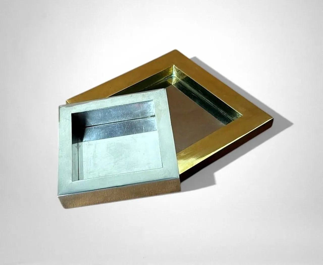 Romeo Rega steel and brass ashtray, 1970s 15