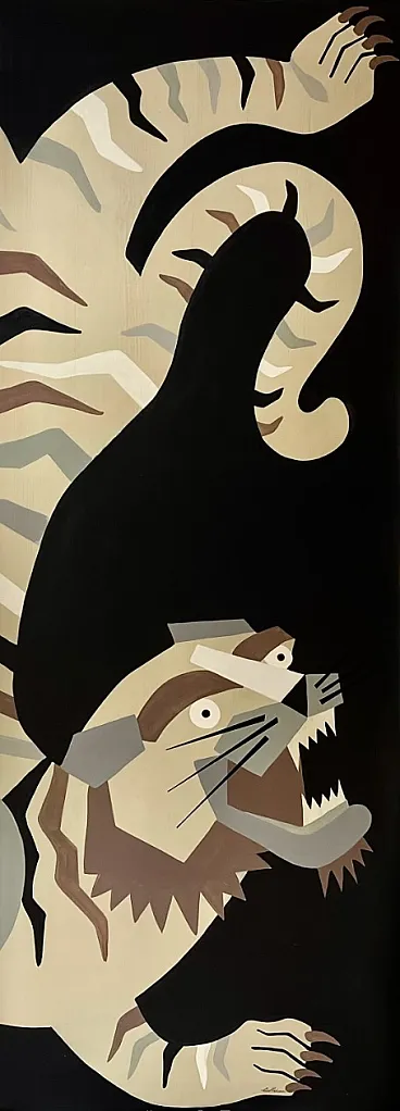 Painting The Night Tiger Exotic Neo-Futurism style, 2000s