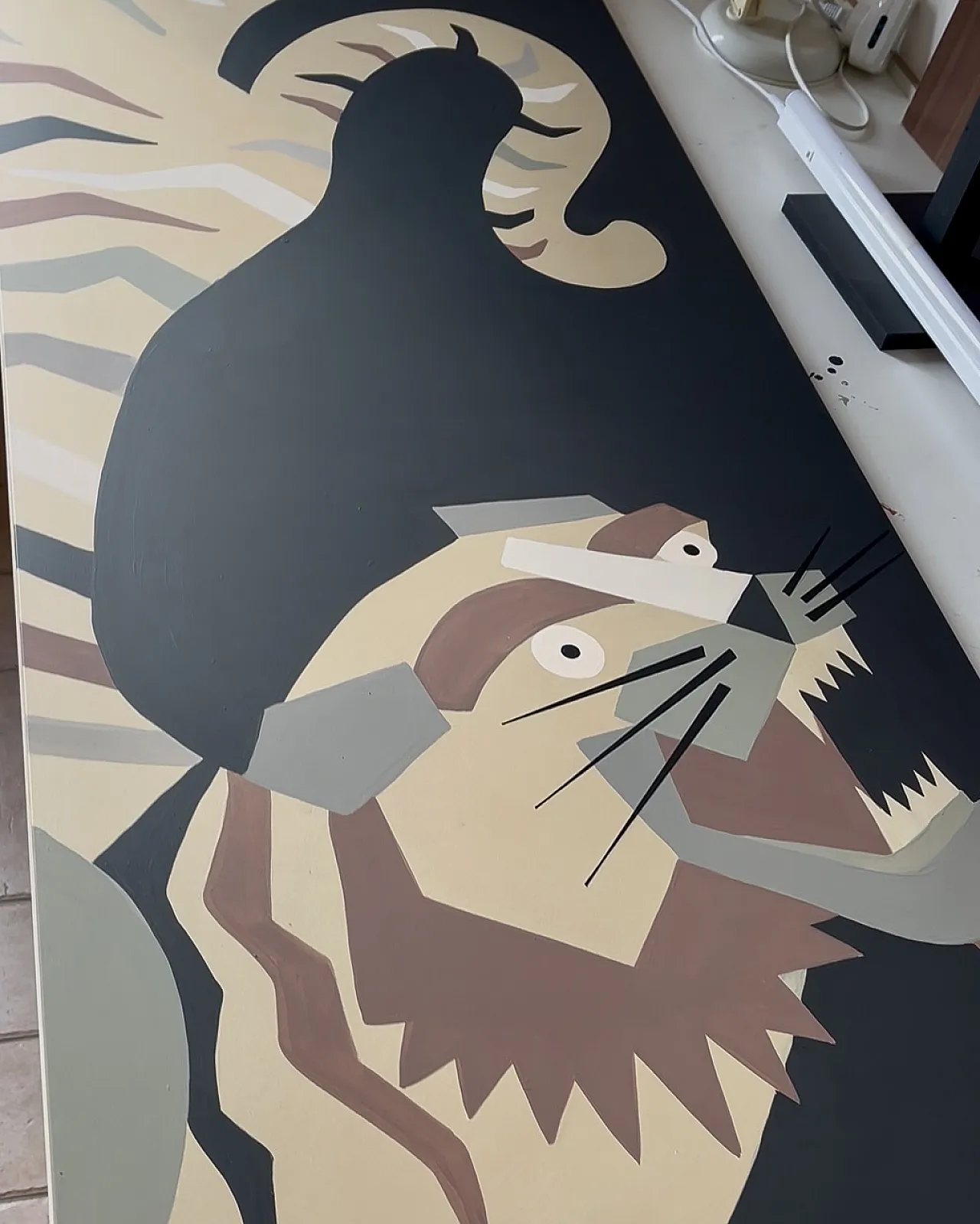 Painting The Night Tiger Exotic Neo-Futurism style, 2000s 2