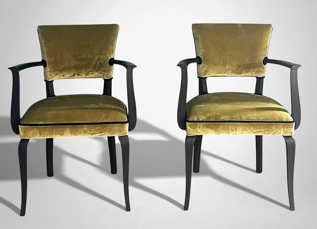Art Decò pair of Bridge chairs, 1950s 3