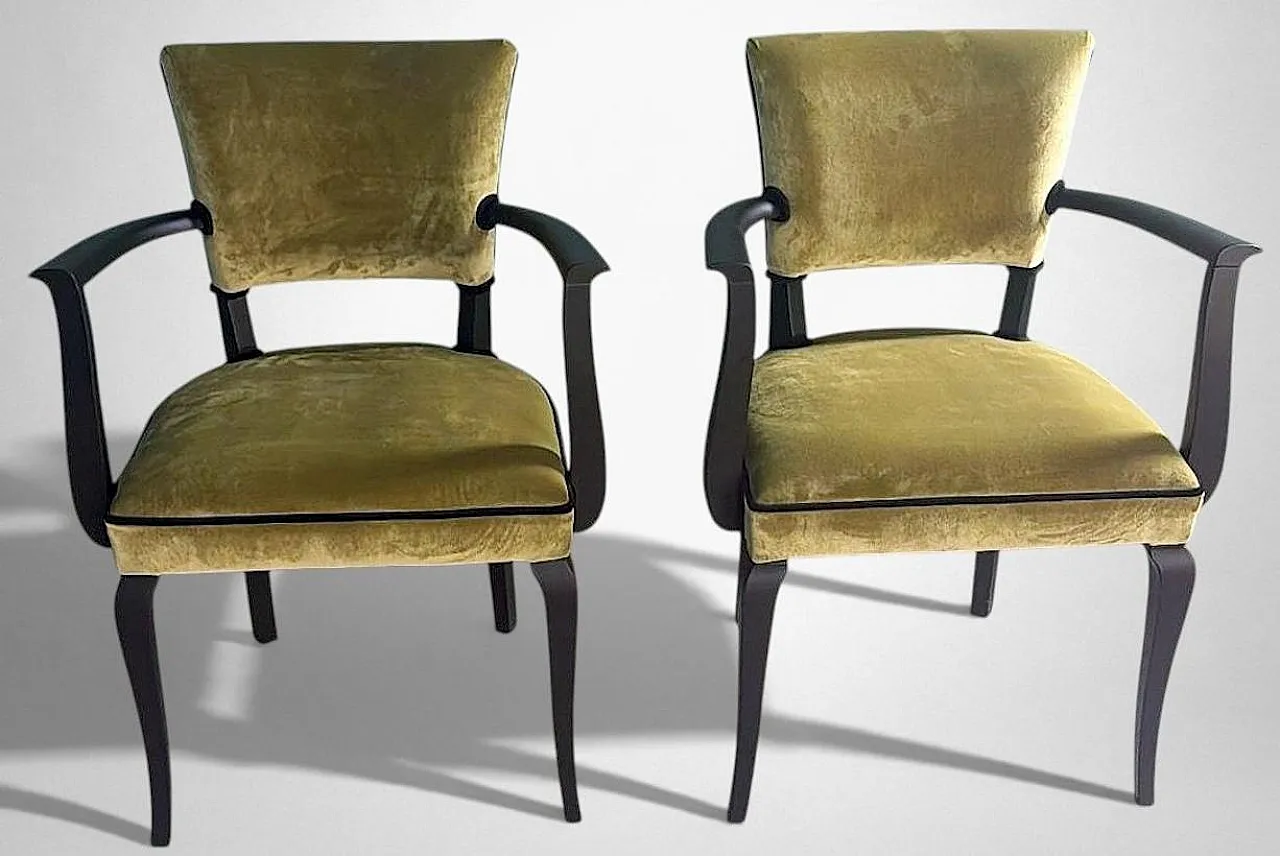 Art Decò pair of Bridge chairs, 1950s 4