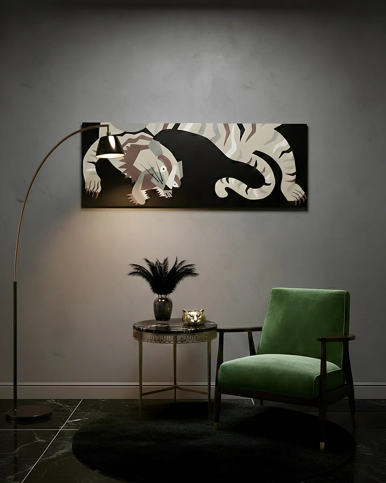 Painting The Night Tiger Exotic Neo-Futurism style, 2000s 6