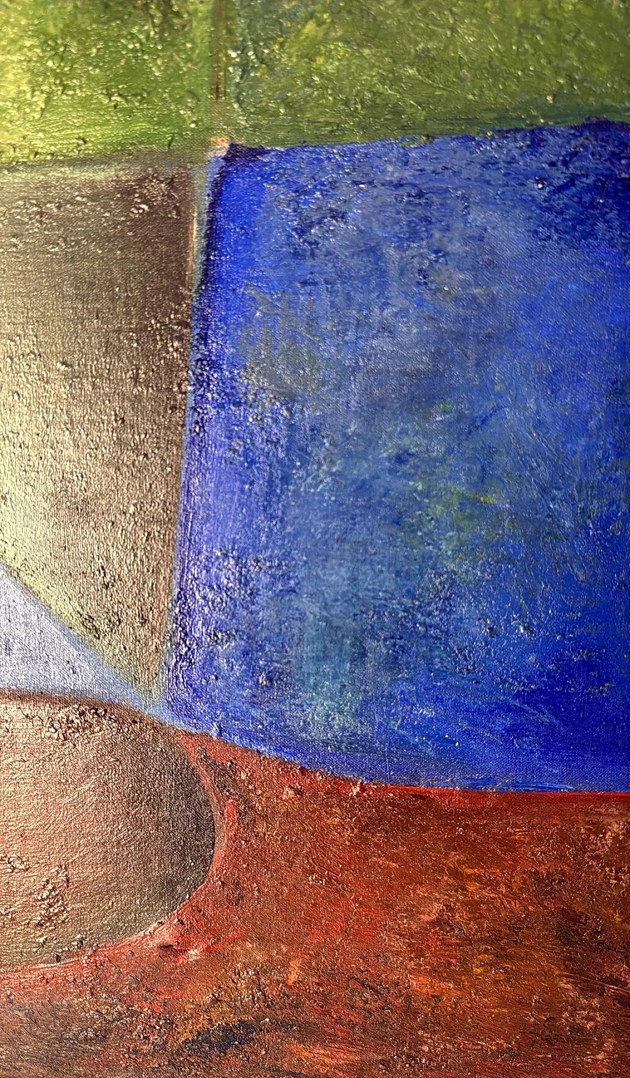 Abstract lyrical oil painting on canvas, mid-20th century 9