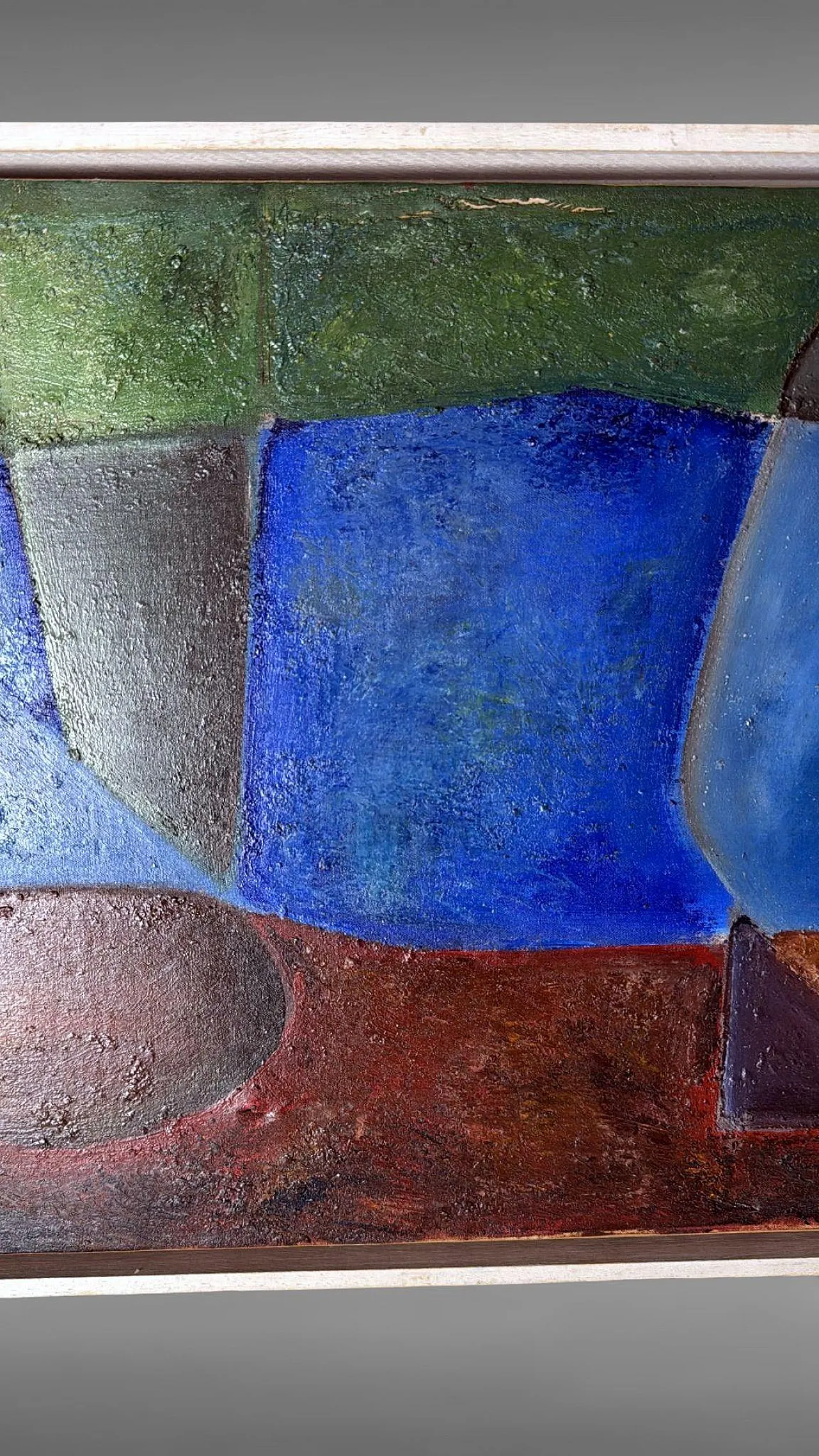 Abstract lyrical oil painting on canvas, mid-20th century 13