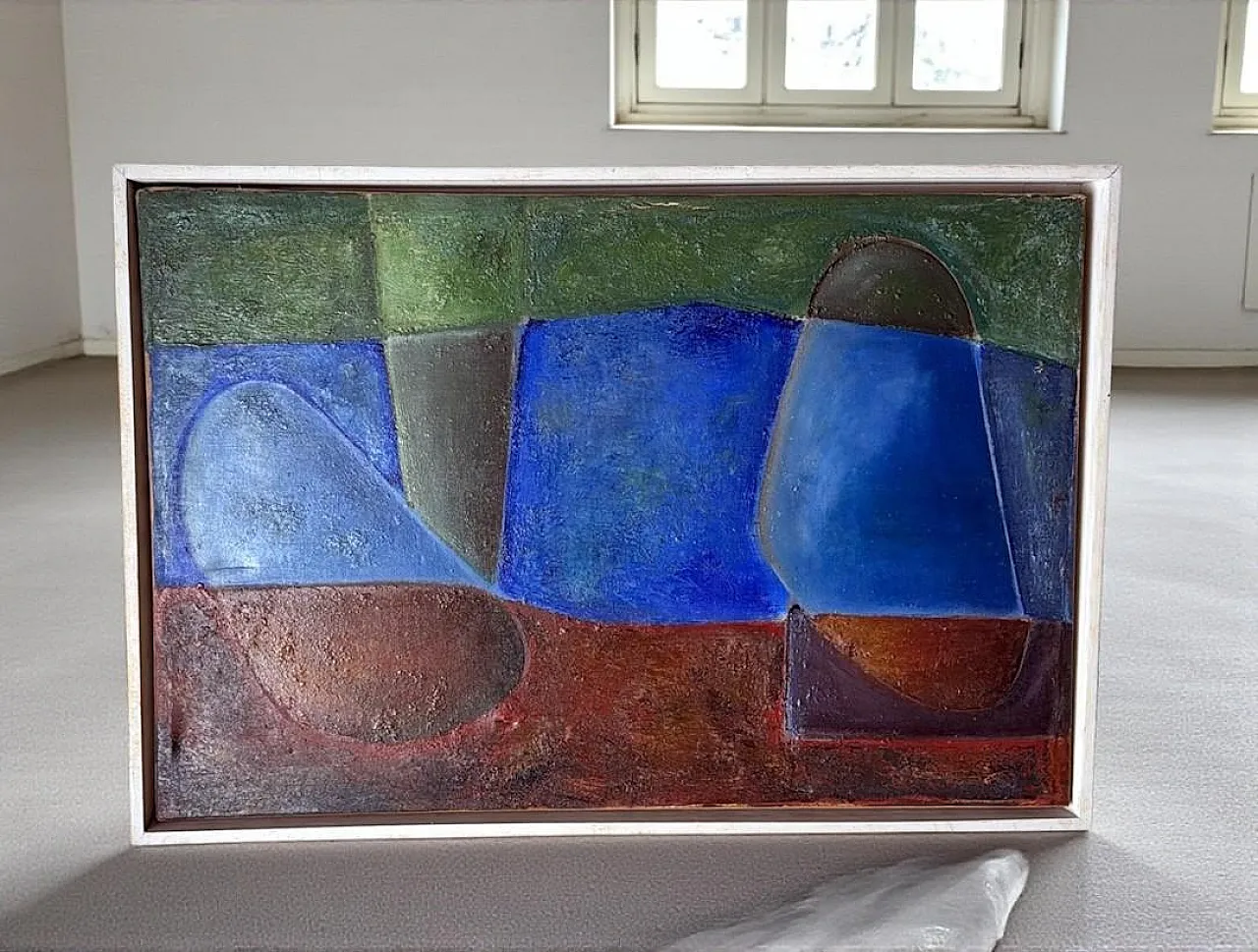 Abstract lyrical oil painting on canvas, mid-20th century 18