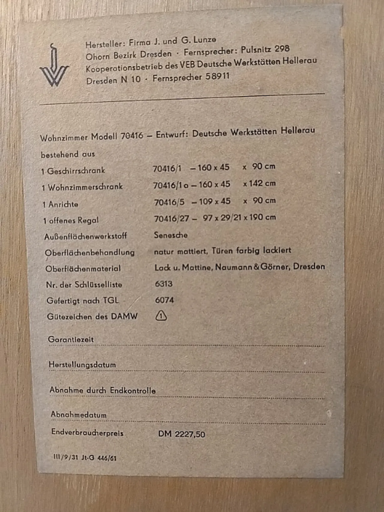 Highboard Bauhaus, anni '60 11