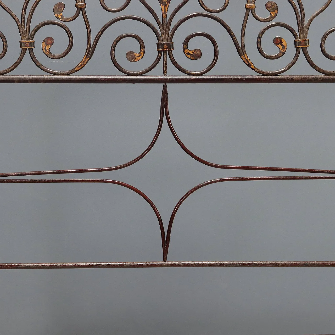 Single iron bed, lacquered and painted, 19th century 6