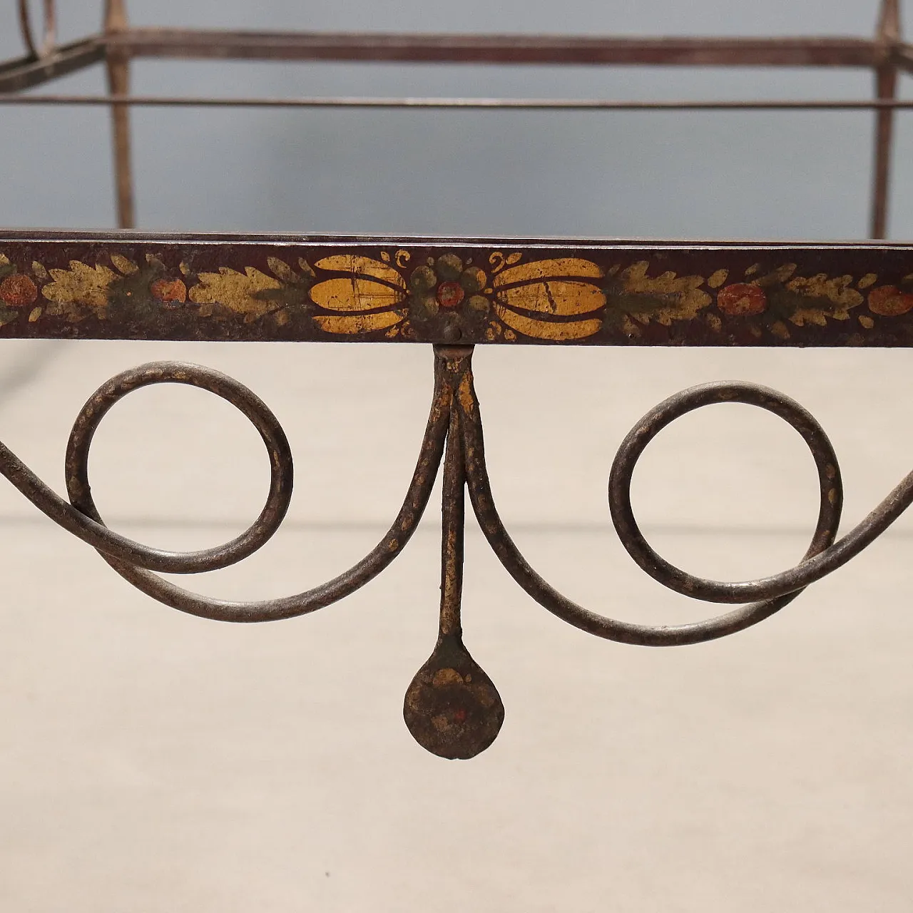 Single iron bed, lacquered and painted, 19th century 9