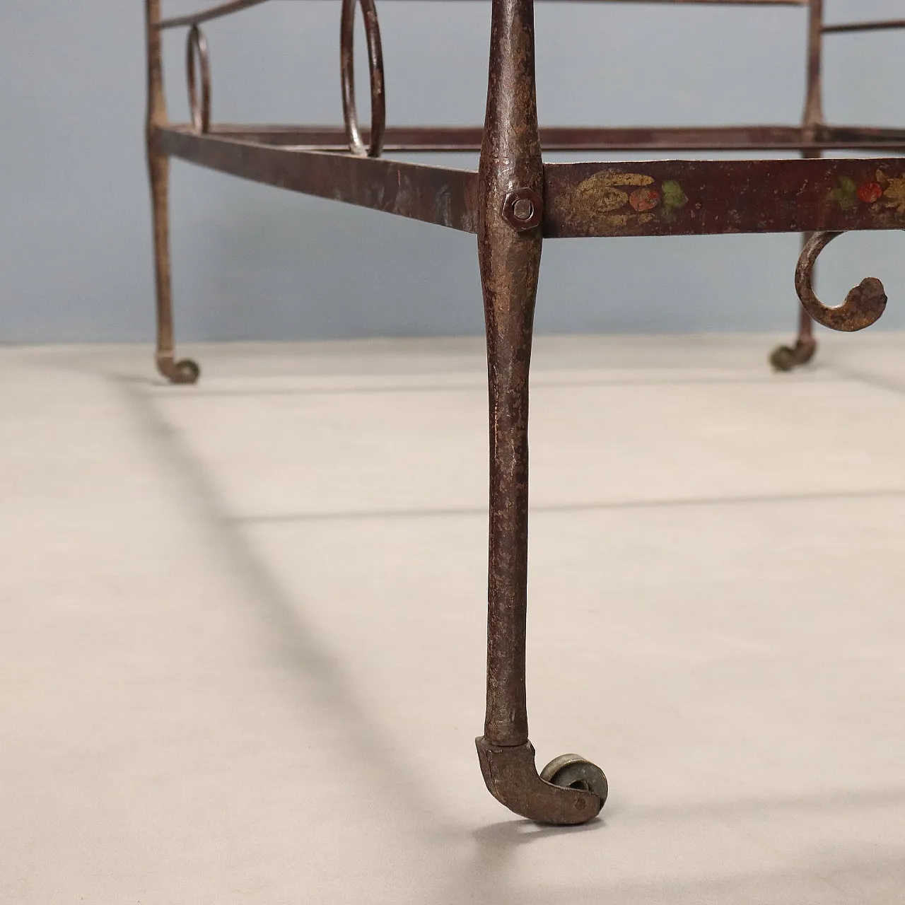 Single iron bed, lacquered and painted, 19th century 10