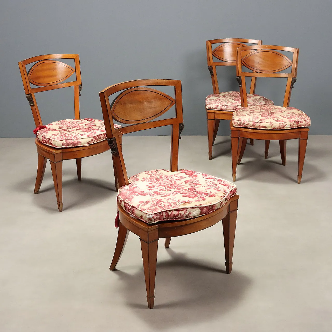 4 Sedie in mogano in stile Regency, inizio '900 1