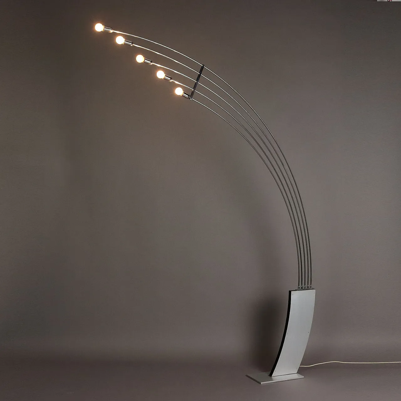 Lampada da terra in alluminio e metallo, fine '900 1