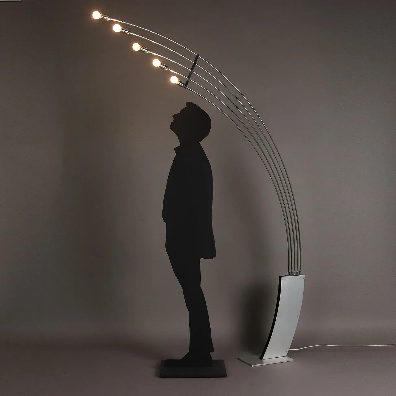 Lampada da terra in alluminio e metallo, fine '900 2