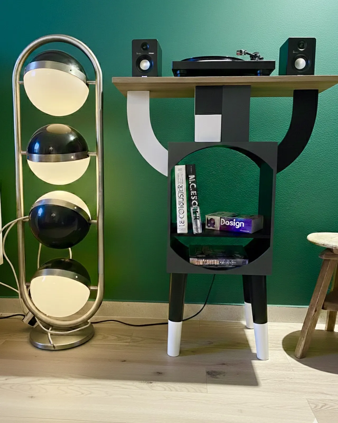 Hand-painted oak console , 2000s 11