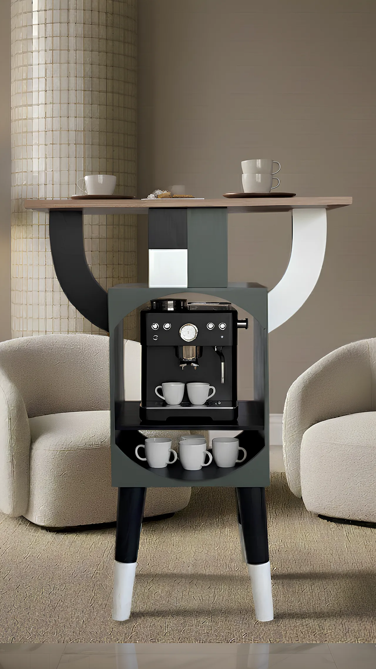 Hand-painted oak console , 2000s 15