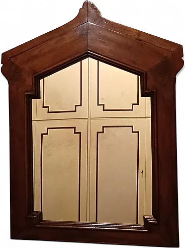 Mirror with wooden frame in style, 50s
