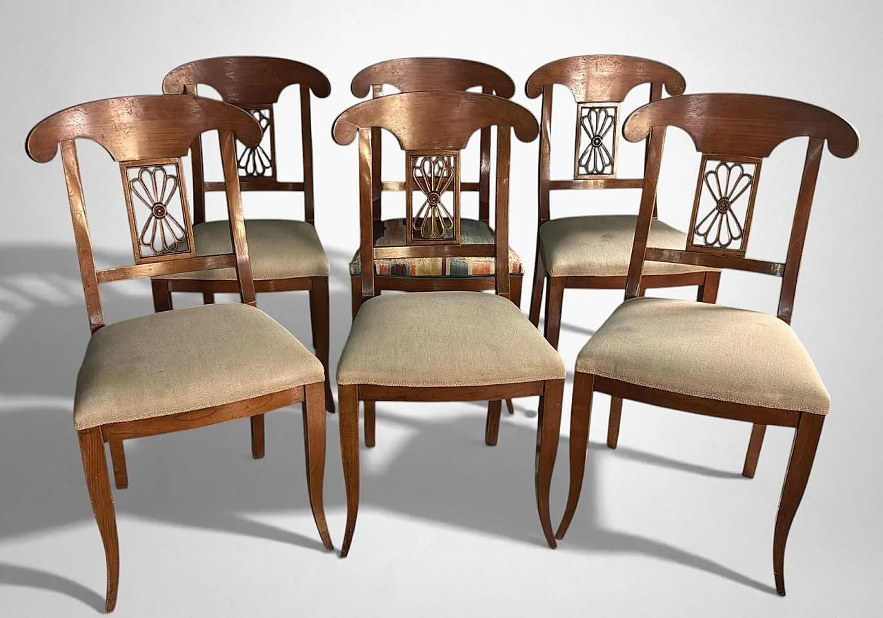 6 Chairs in Biedermeier style, early 20th century 4