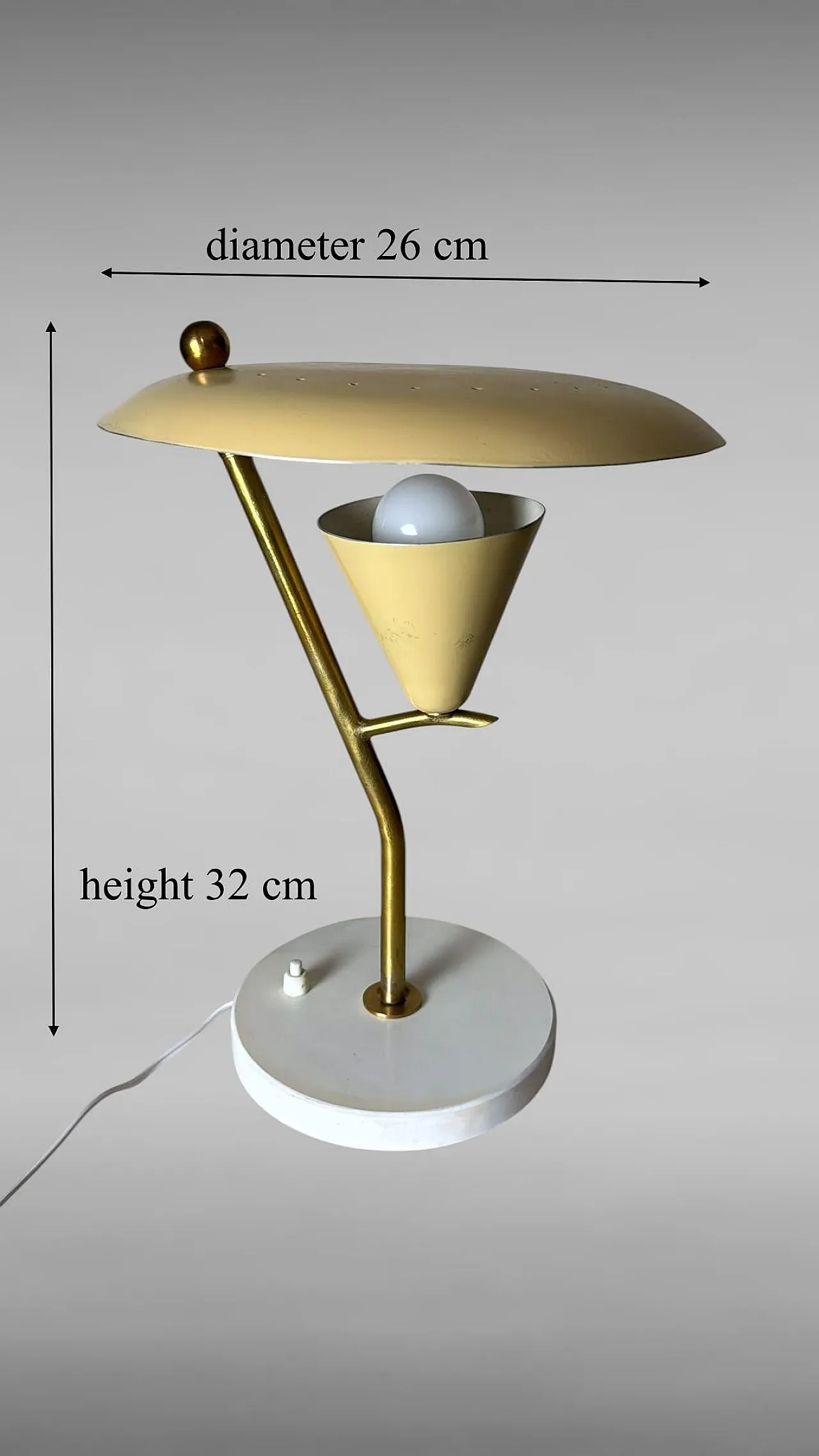 Adjustable table lamp in metal and brass, 1960s 19
