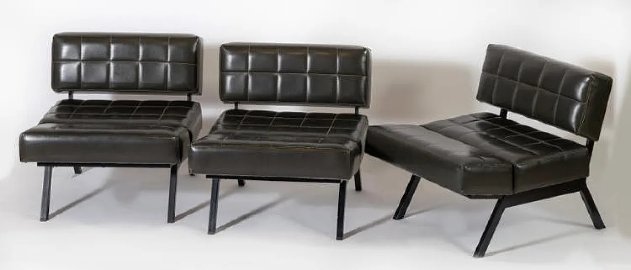 3 armchairs and bench sofa by Rito Valla, 1960s 3