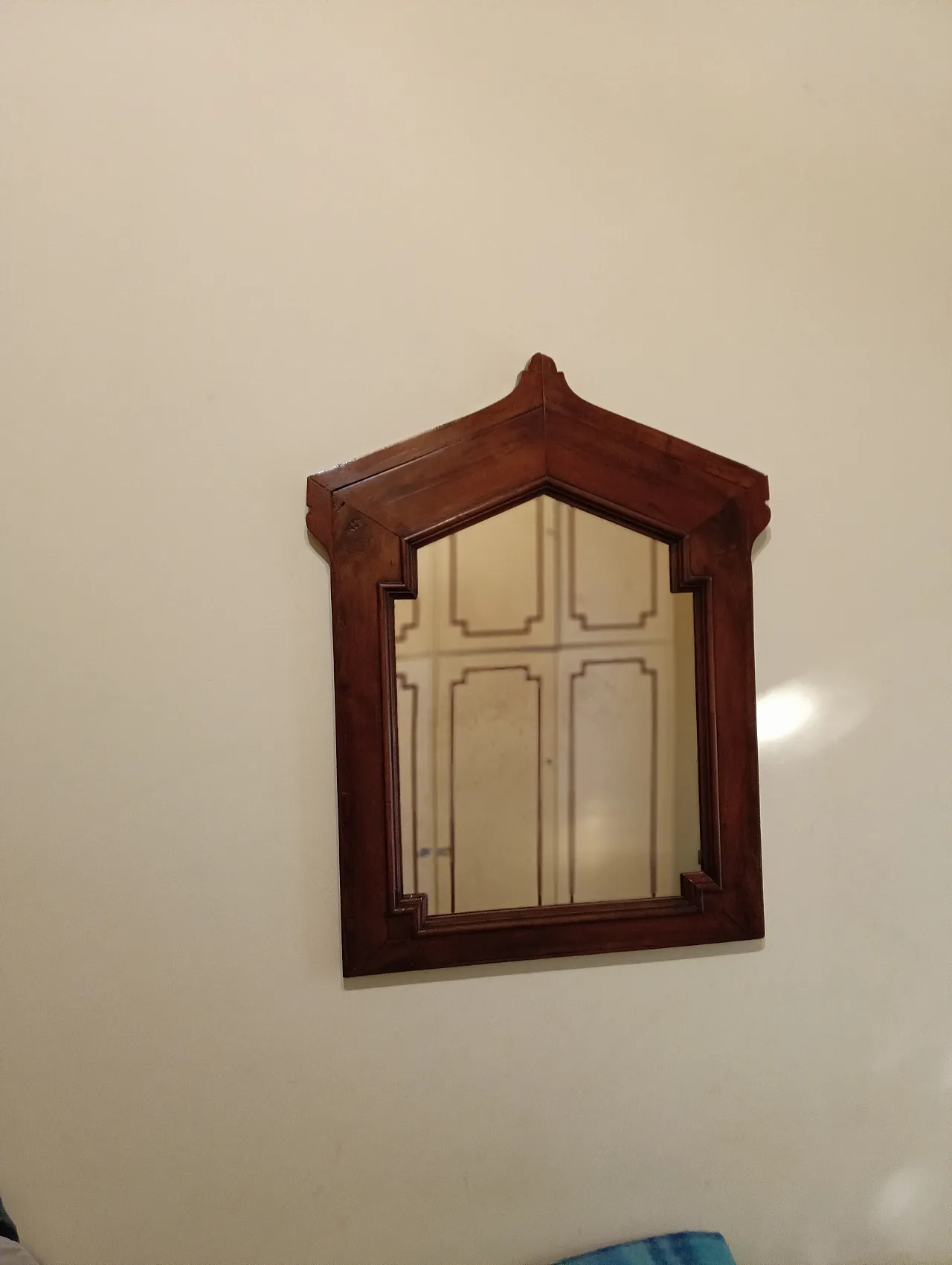 Specchiera con cornice in legno in stile, anni '50 8