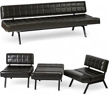 3 armchairs and bench sofa by Rito Valla, 1960s