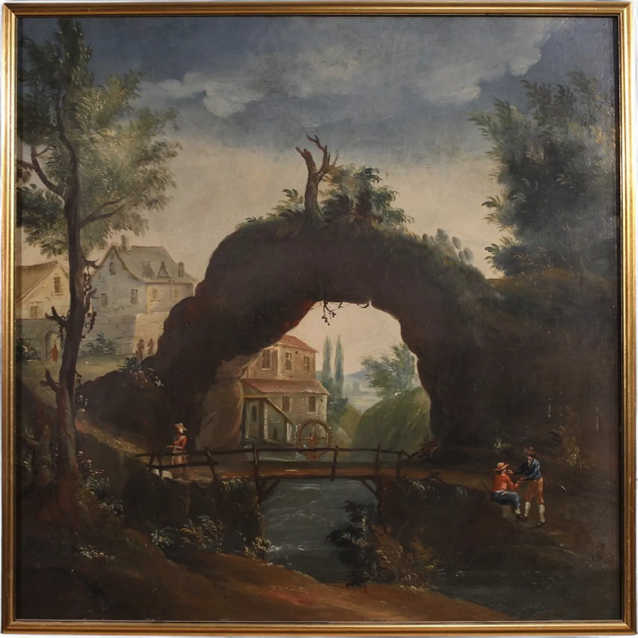 Dipinto francese paesaggio, '700 16