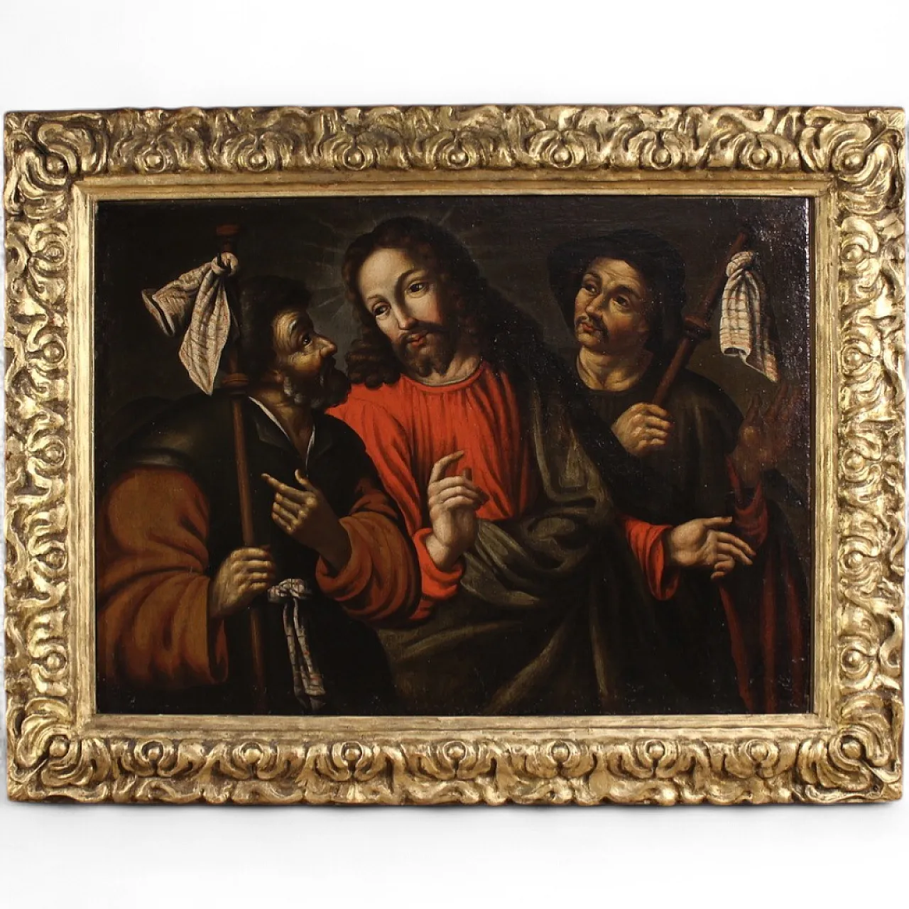 Spanish painting Christ and the disciples of Emmaus, 17th century 15
