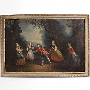 French painting of a children's game, 18th century