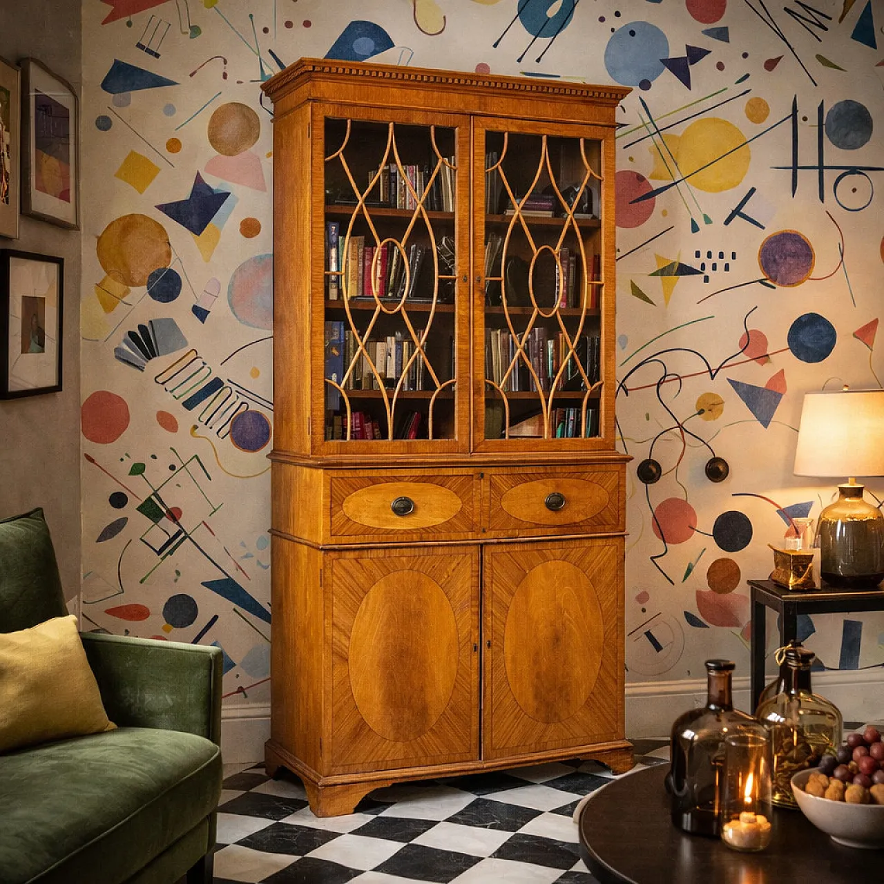 English satinwood bookcase, late 19th century 2