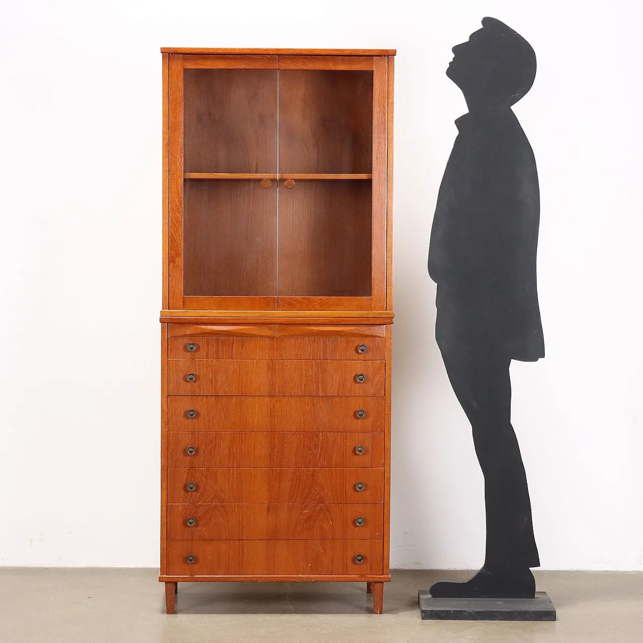 Mobile vetrina in teak e vetro, anni '60 2