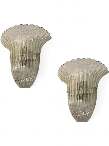 Pair of Murano glass wall lights, 1980s