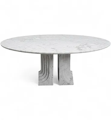 Samo Carrara marble dining table by Carlo Scarpa for Simon, 80s