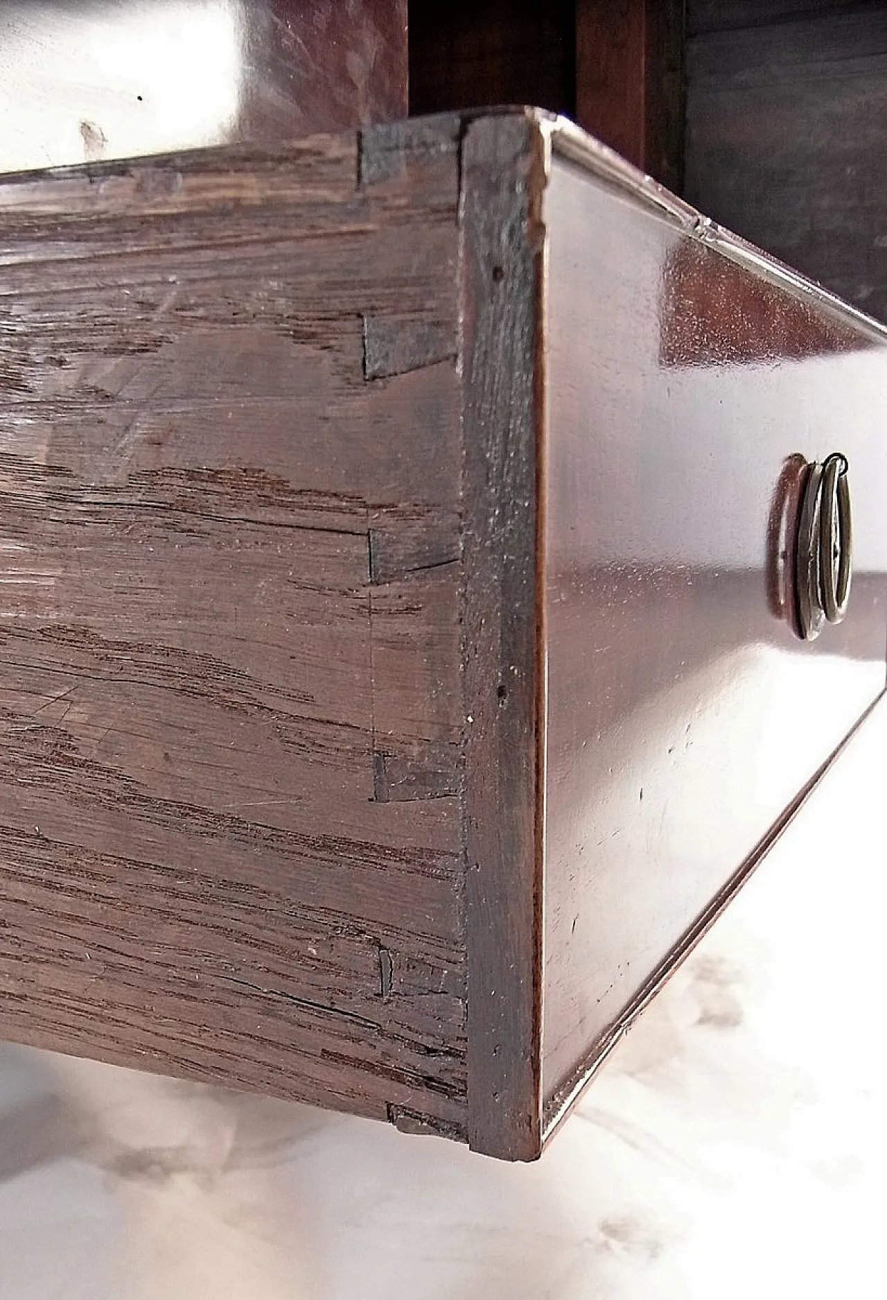 Secretaire a cilindro in mogano lucido, fine '800 13