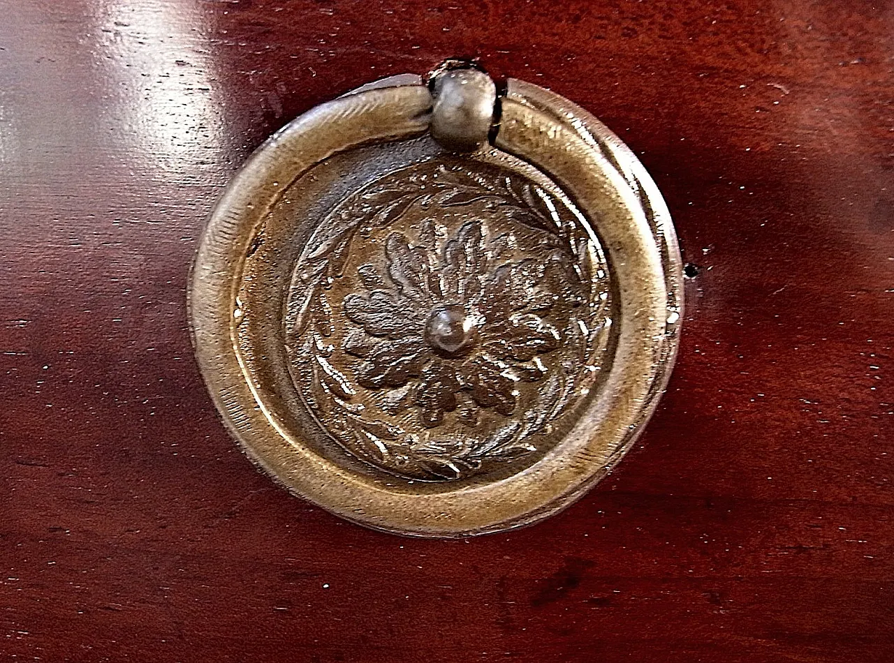 Secretaire a cilindro in mogano lucido, fine '800 21