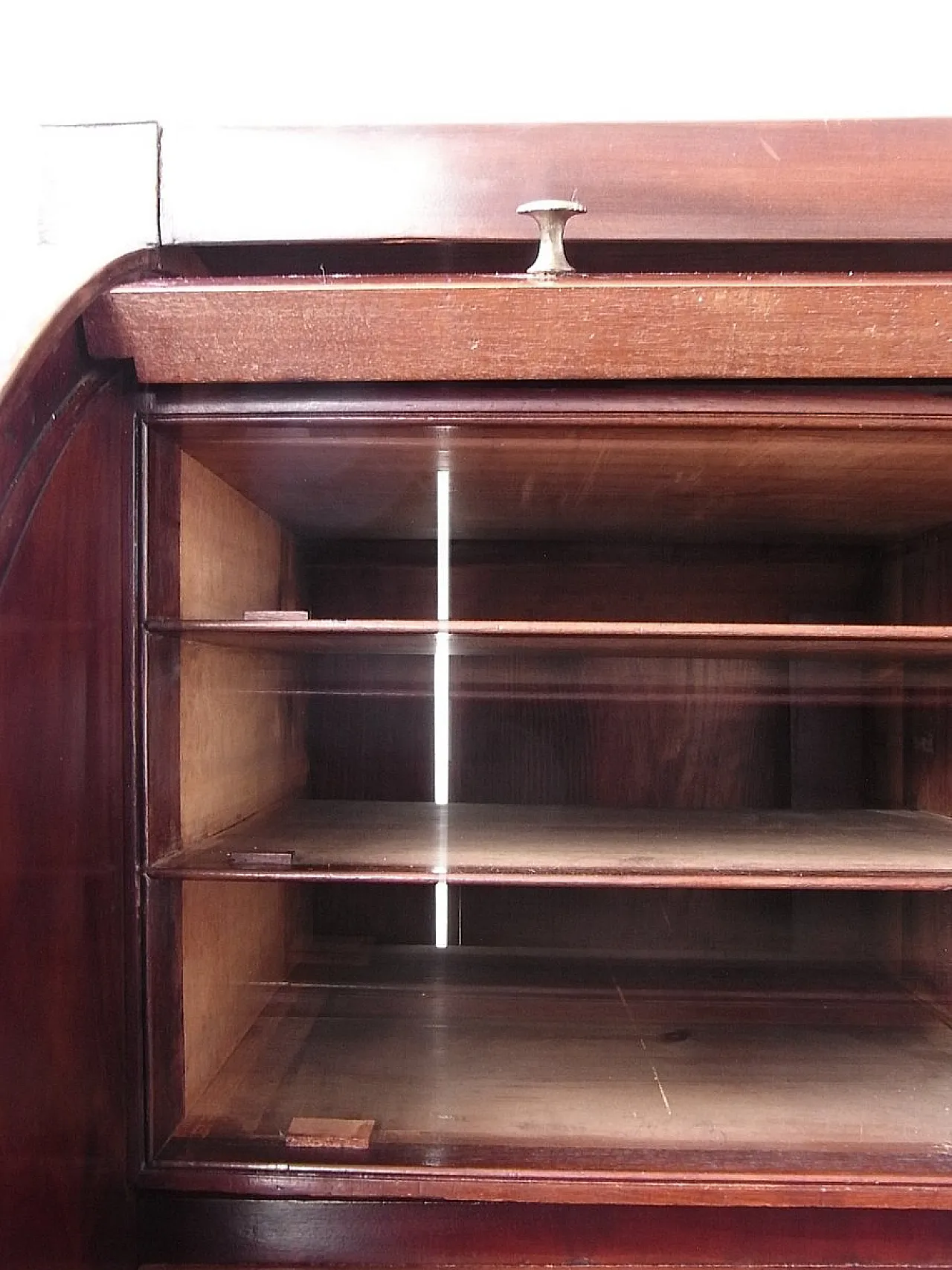 Secretaire a cilindro in mogano lucido, fine '800 22