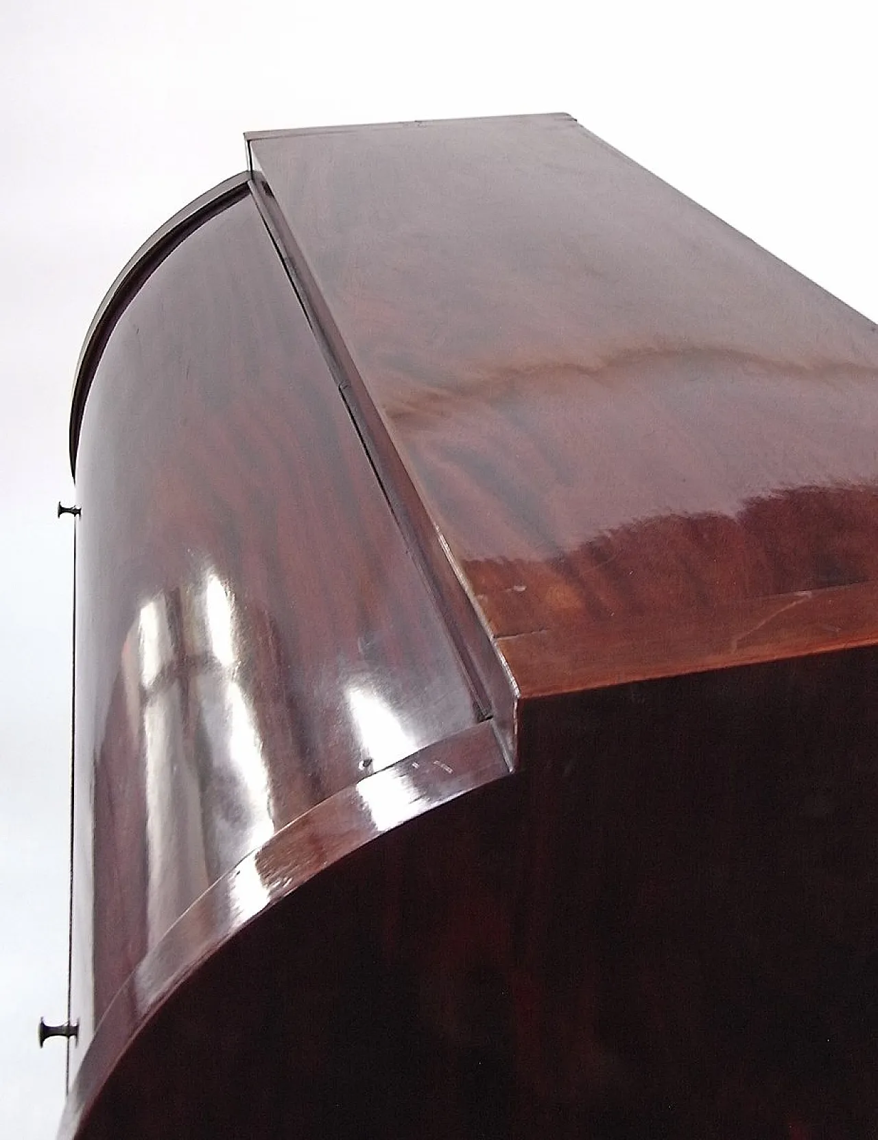 Secretaire a cilindro in mogano lucido, fine '800 30