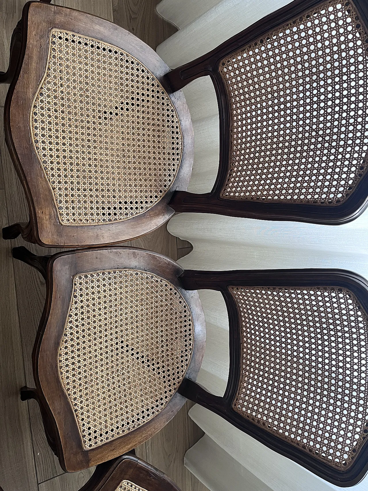 Set of 6 Vienna straw wooden chairs, 1950s 4