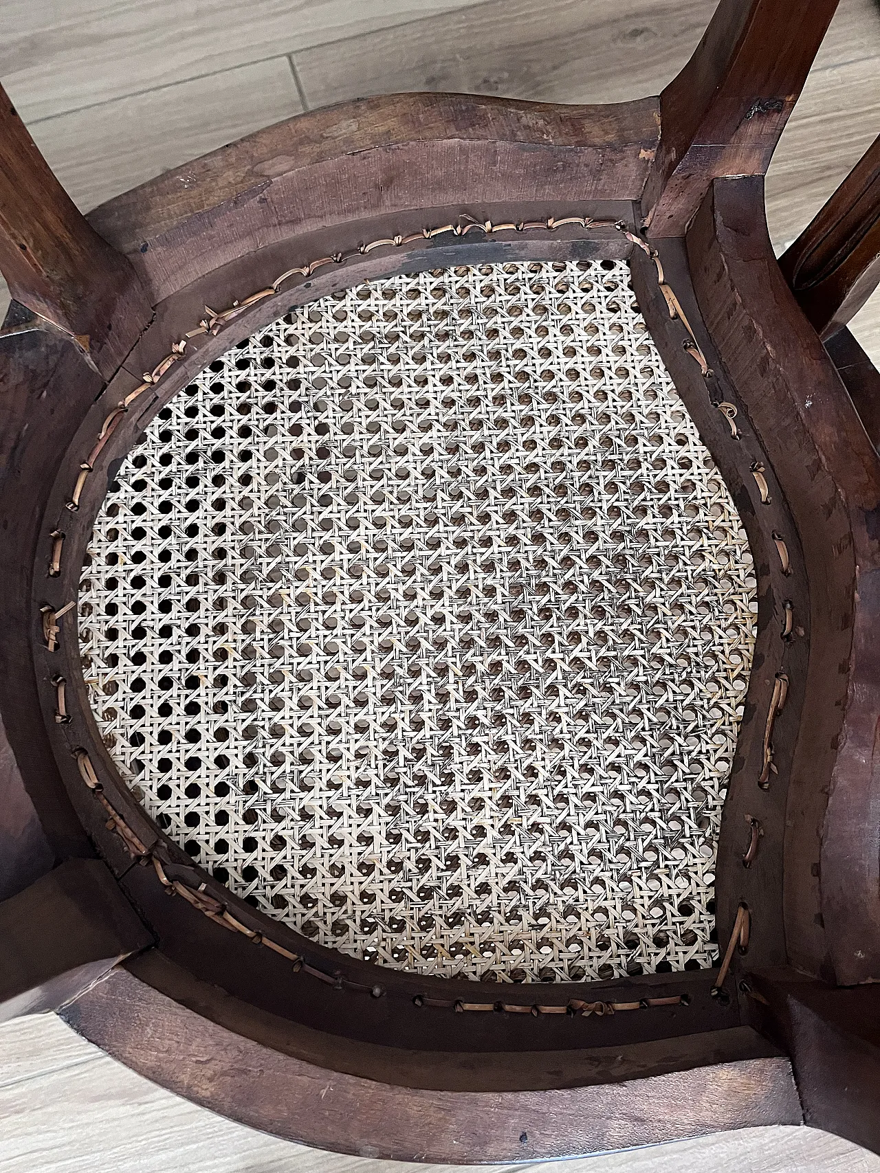 Set of 6 Vienna straw wooden chairs, 1950s 5