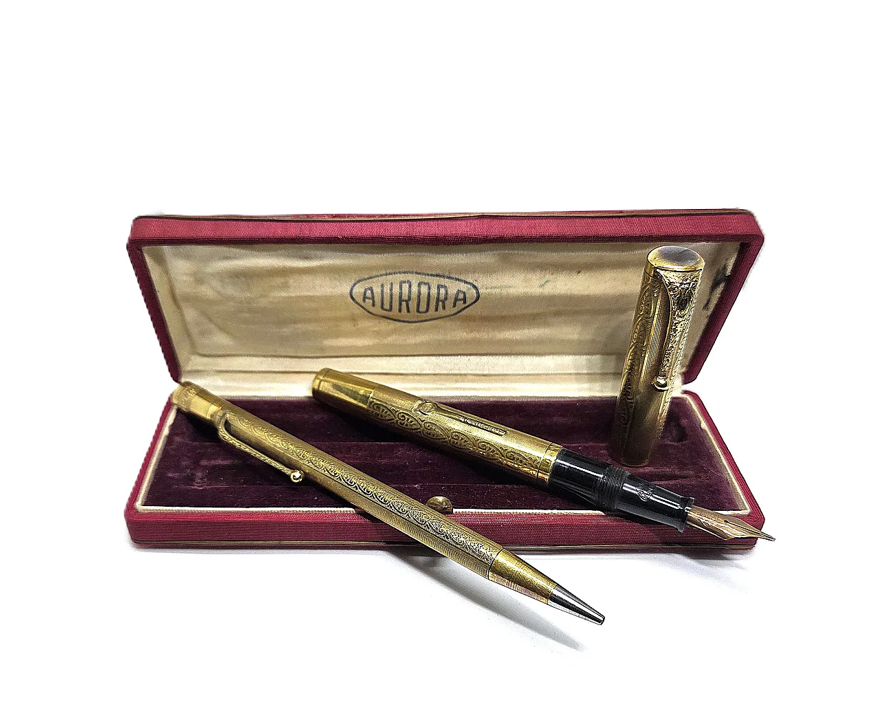 Aurora Set Lever Fountain Pen mechanical Pencil 14KR, 30s 1