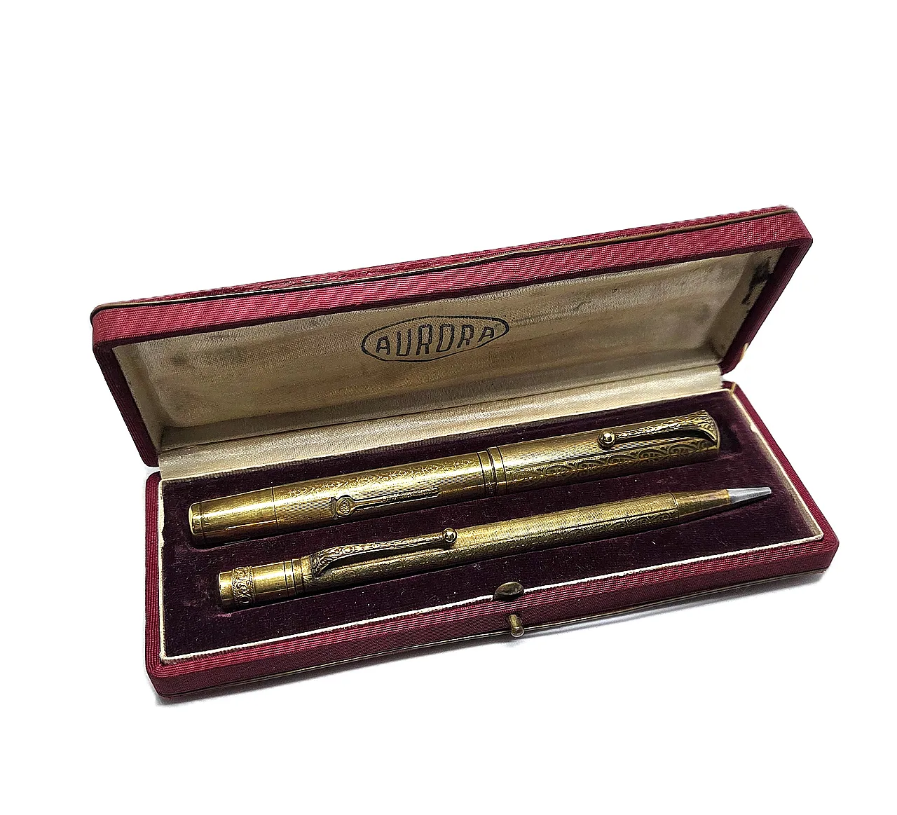 Aurora Set Lever Fountain Pen mechanical Pencil 14KR, 30s 2