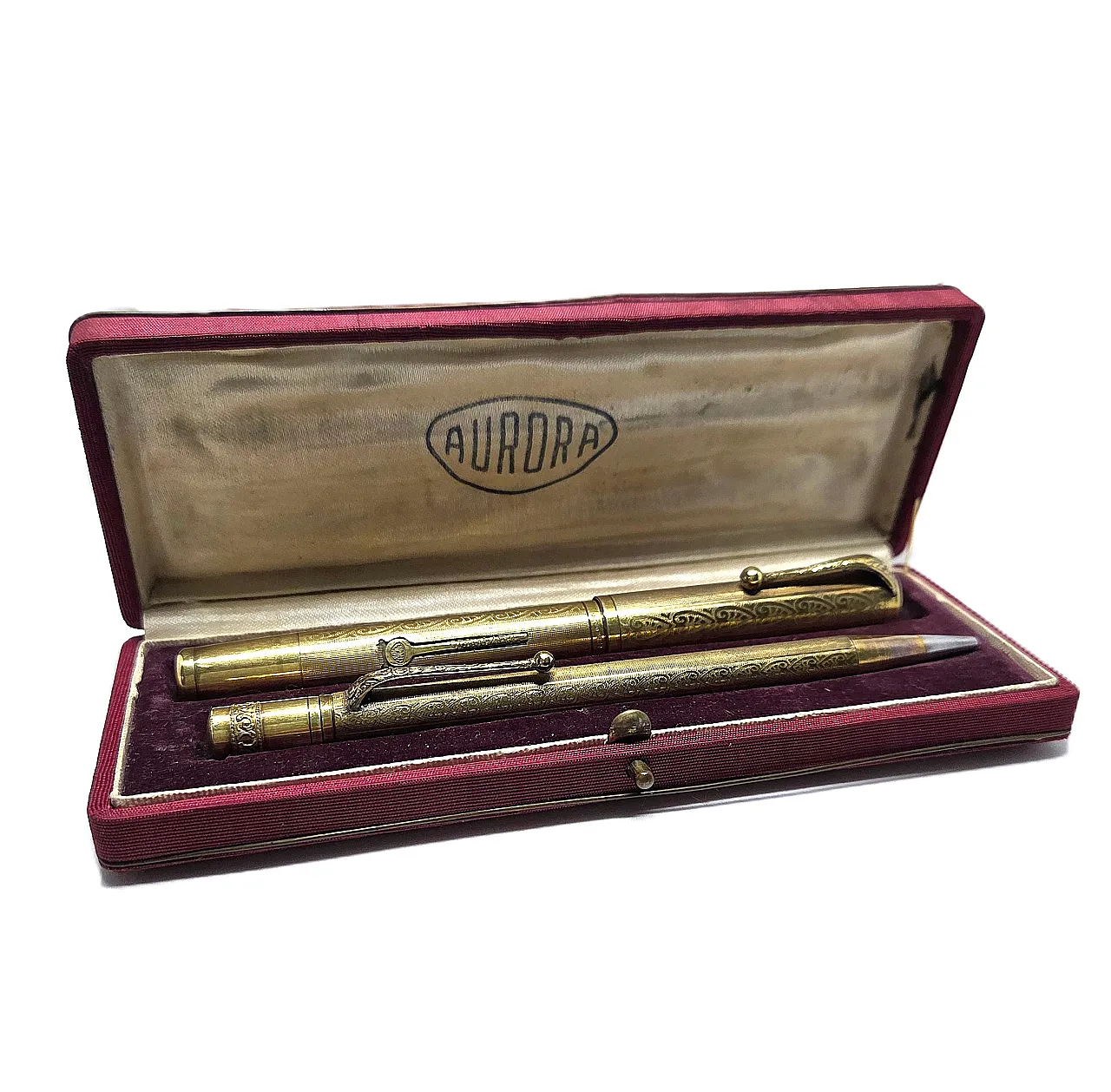 Aurora Set Lever Fountain Pen mechanical Pencil 14KR, 30s 3