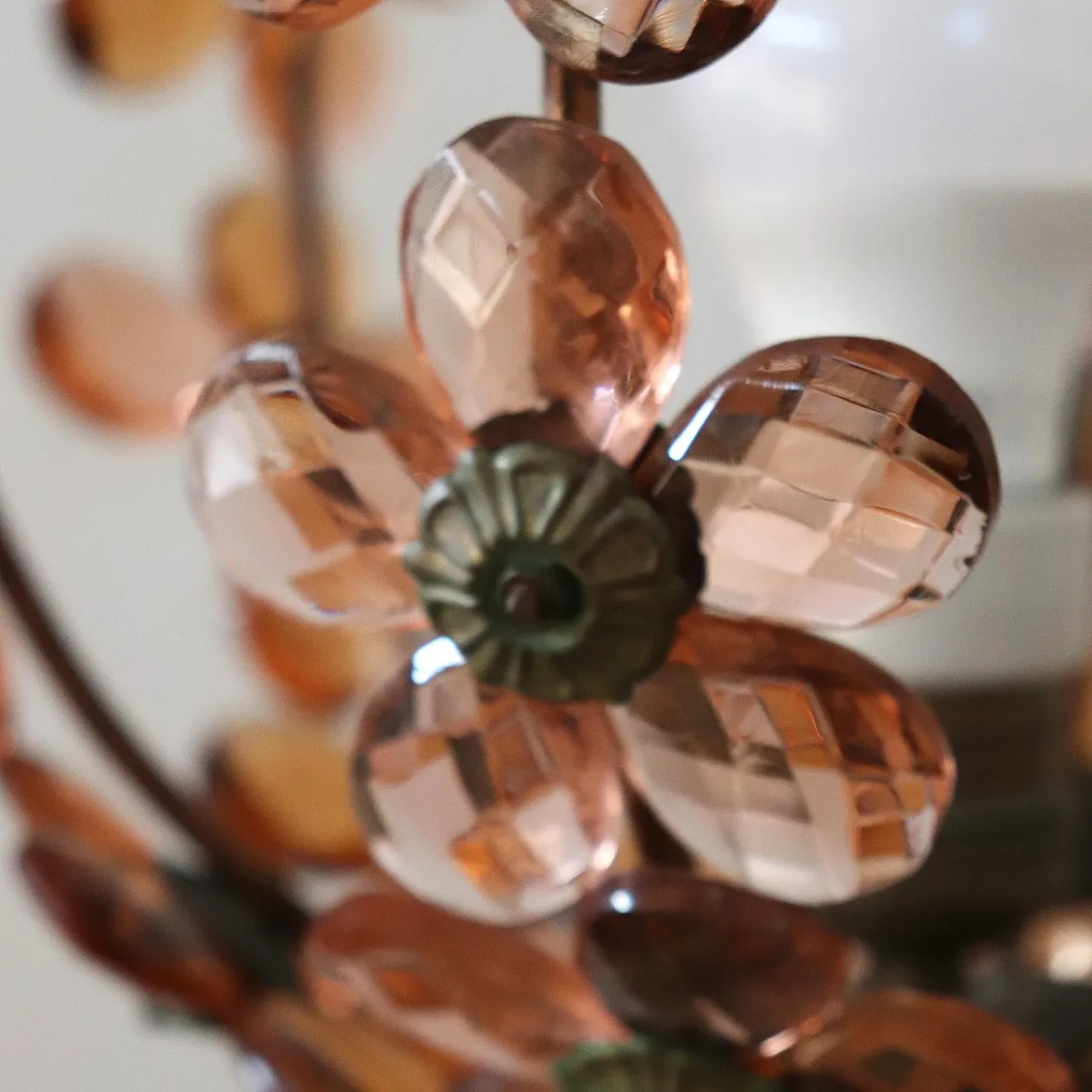Suspension lamp with large glass flowers, early 20th century 5