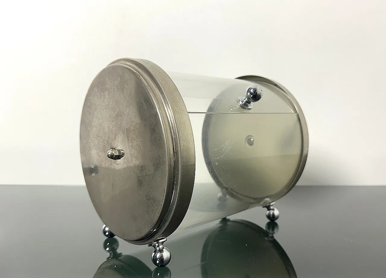 Transparent chromed biscuit holder, 1970s 1