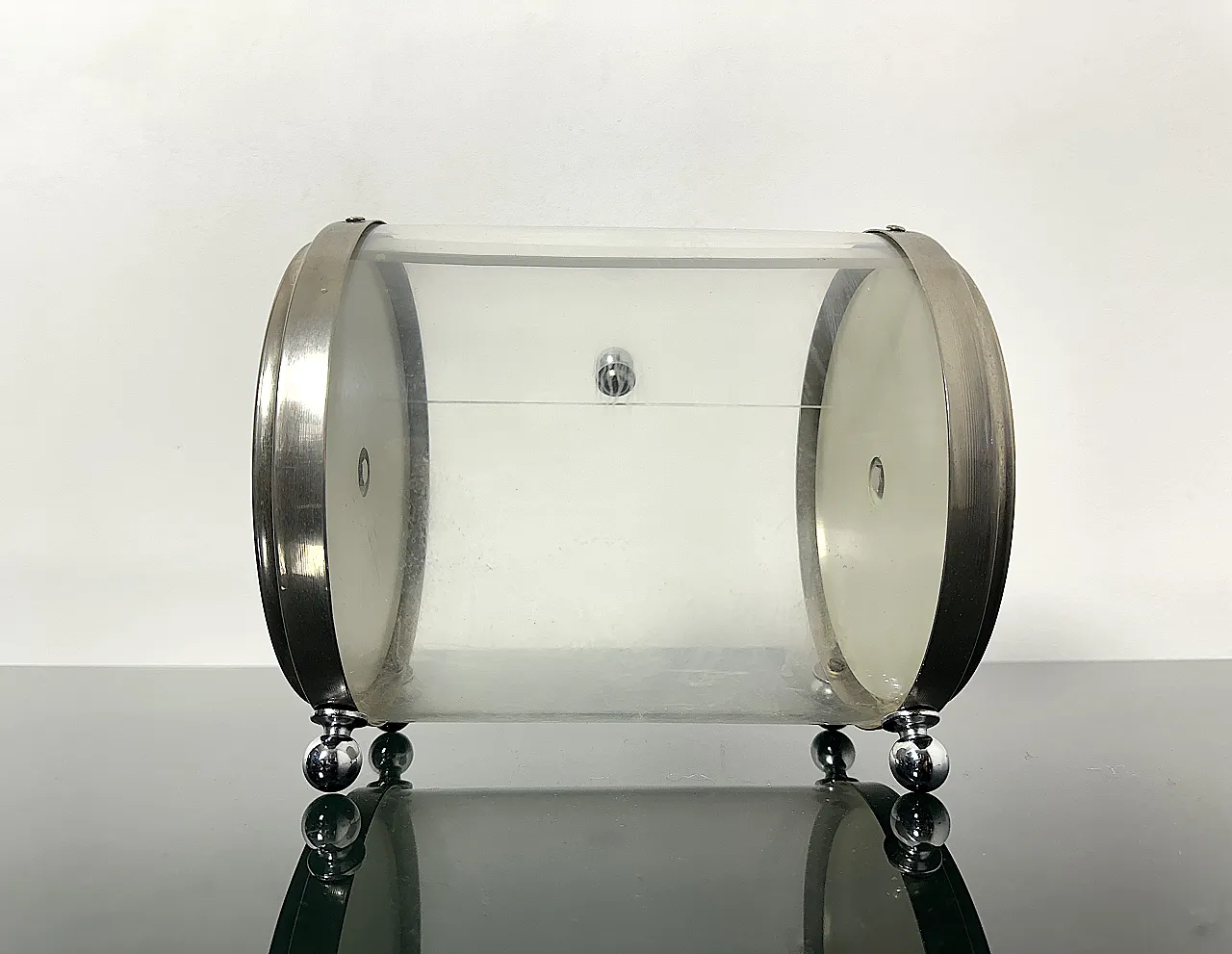 Transparent chromed biscuit holder, 1970s 4