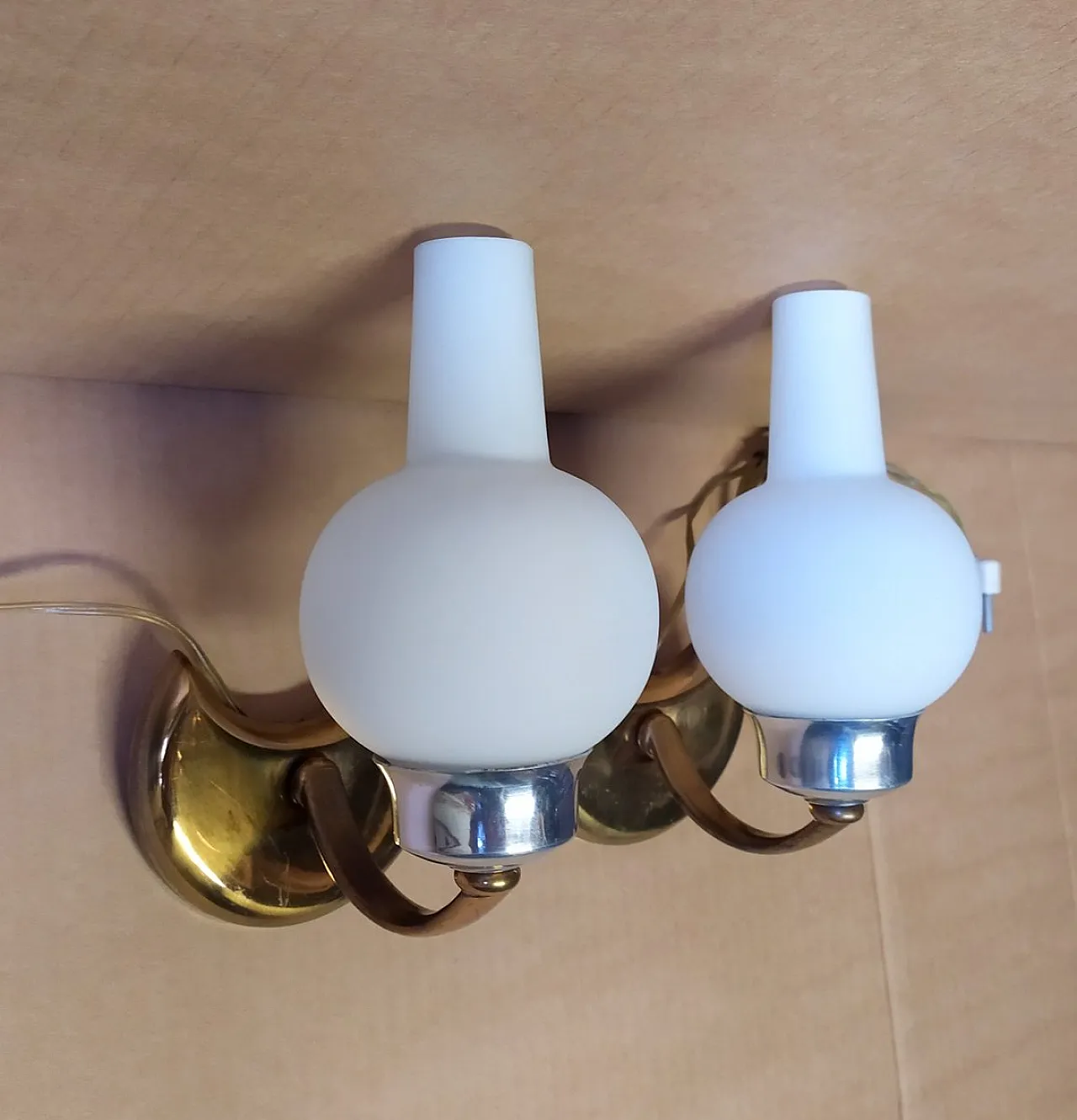 Pair of small wall lights by Stilnovo, 1950s 1