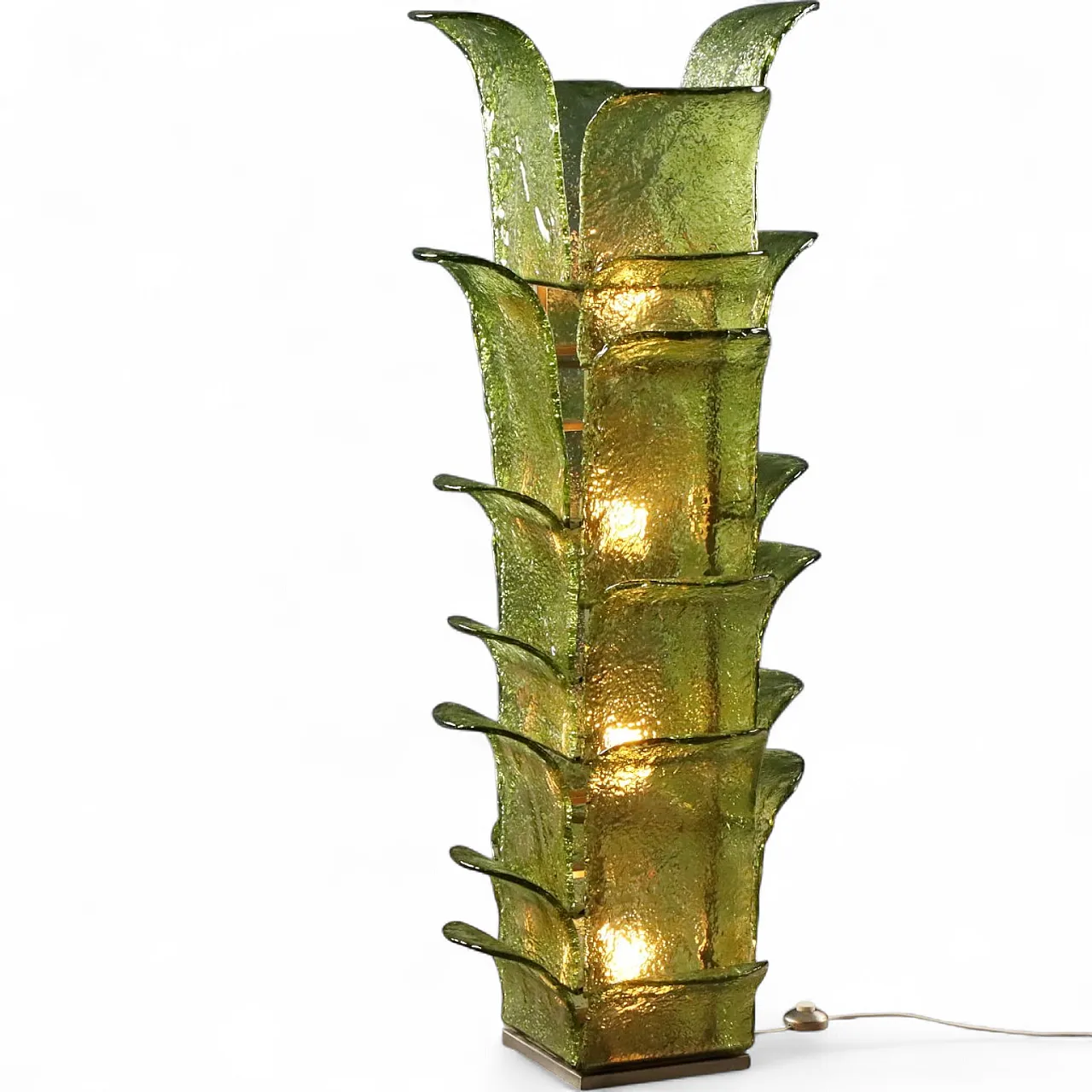 Brass, burl and smoked glass wall console, 20th century 2
