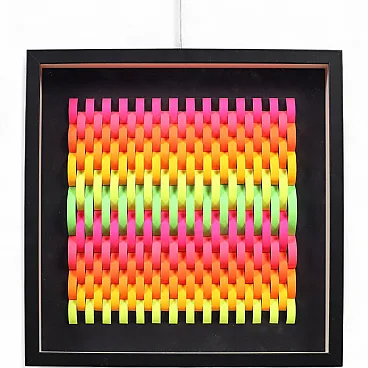 Geometrie cromo-cinetiche, carta fluorescente su cartoncino nero, '900