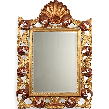 Specchiera intagliata e dorata in stile barocco, '900